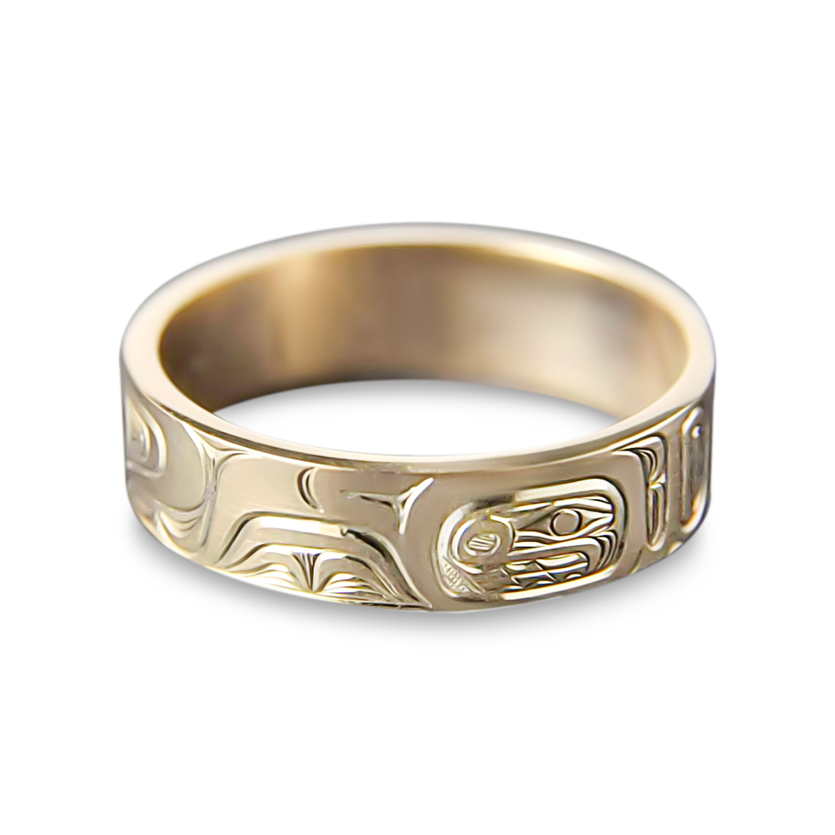 Wolf Narrow Gold Ring