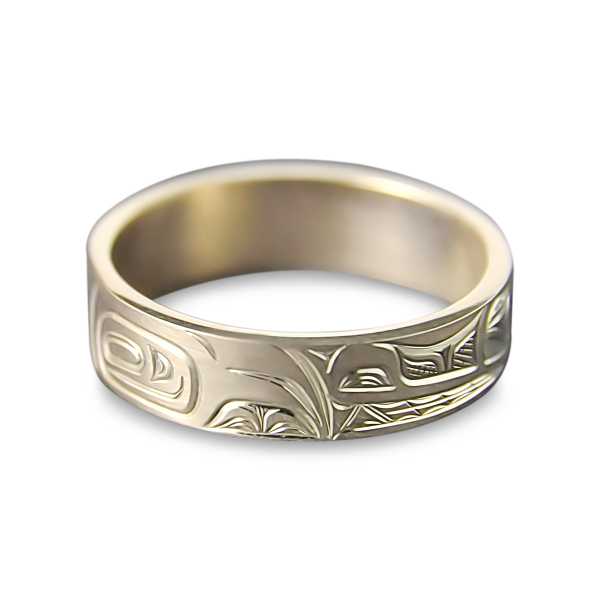 Wolf Narrow Gold Ring